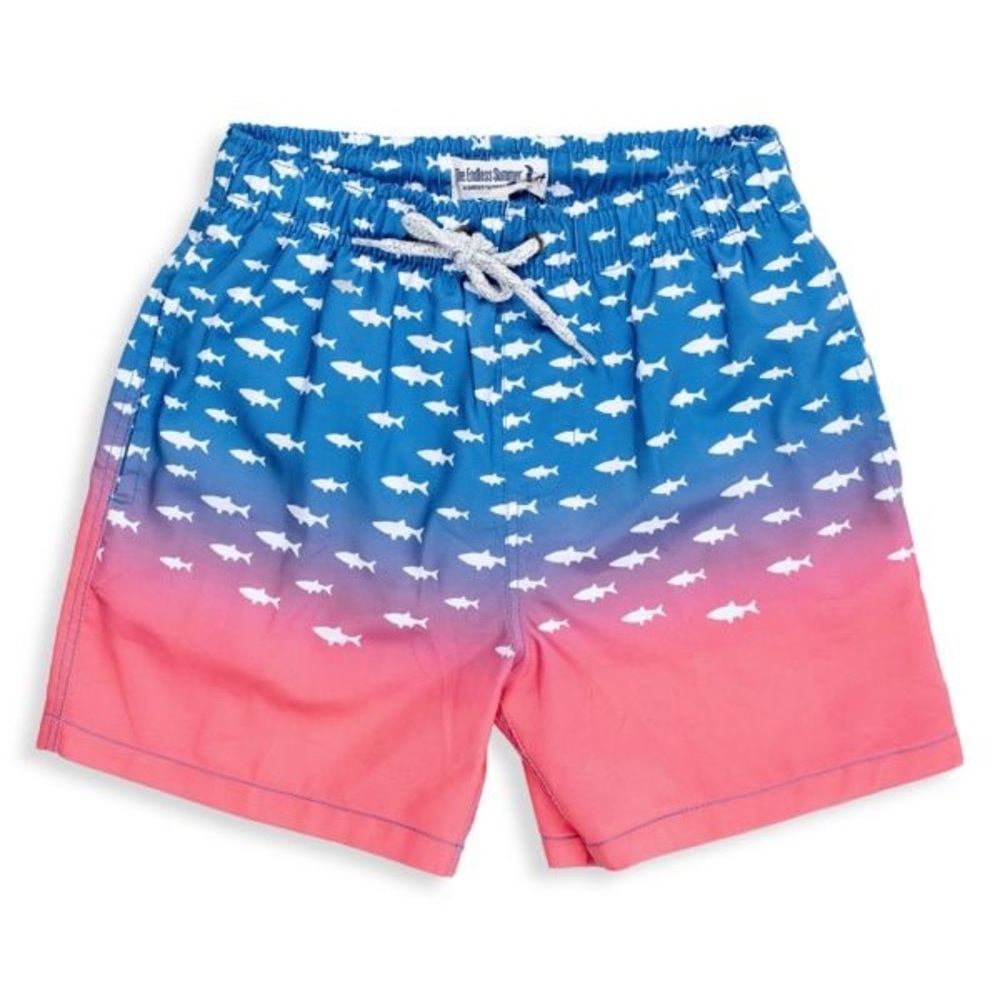 Mens Fish-Print Swim Shorts